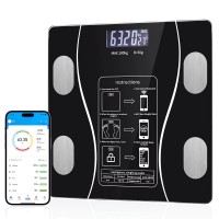 Digital Weight Scale, Bluetooth Body Scale with 13 Body Composition Analyzer, LED Display, Mobile APP (Black) - YLY084 